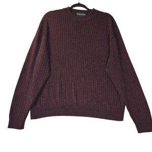 Baracuta Mens XL Pullover‎ Sweater Red Brown Auburn Ribbed Knit Breathable
